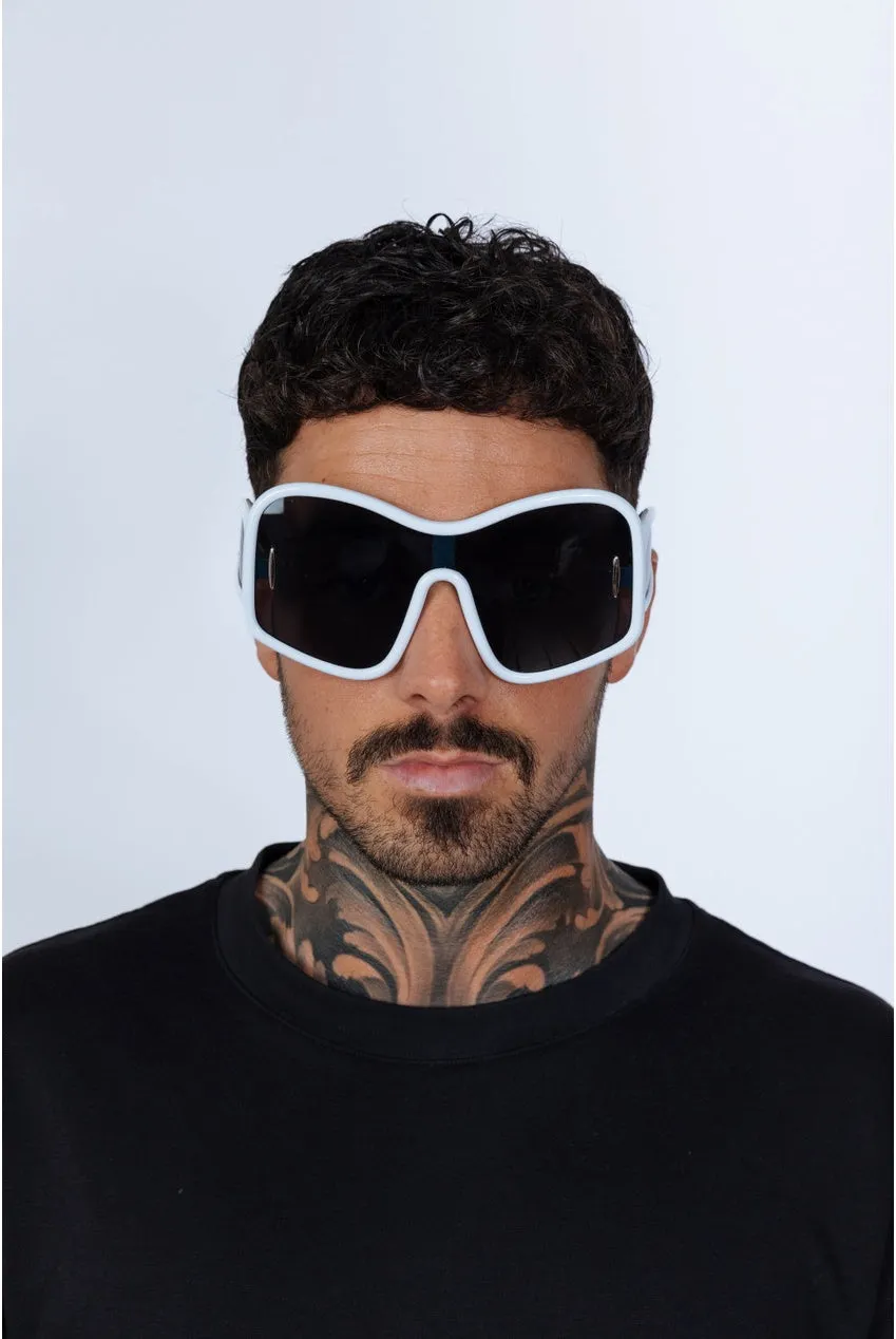 SVNX Square Oversized Mask occhiali da sole bianchi