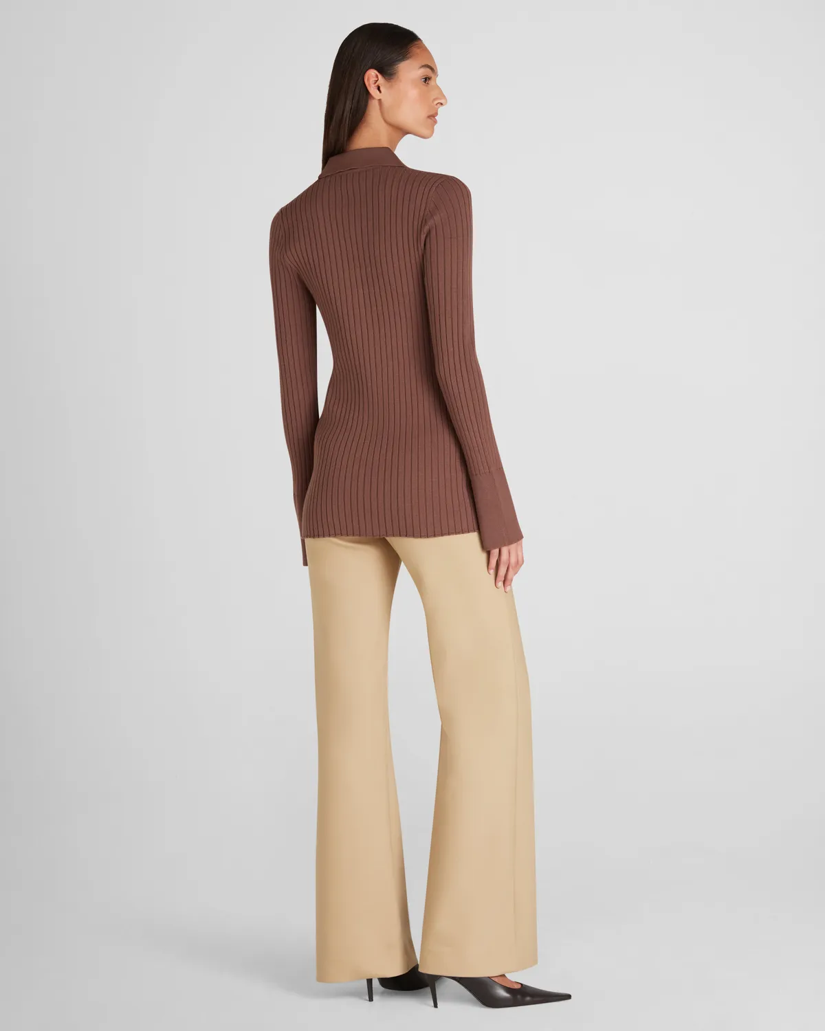 Violante Nessi Vattimo cardigan marrone viscosa bottoni corno
