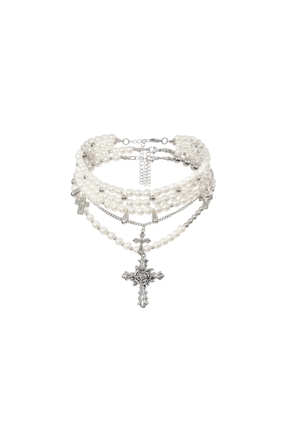 Bella Barnett Julia Triple Pearls collana bianca
