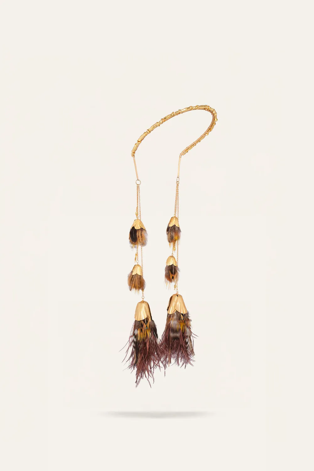 Johanna Ortiz Awakening Charms cerchietto oro piume