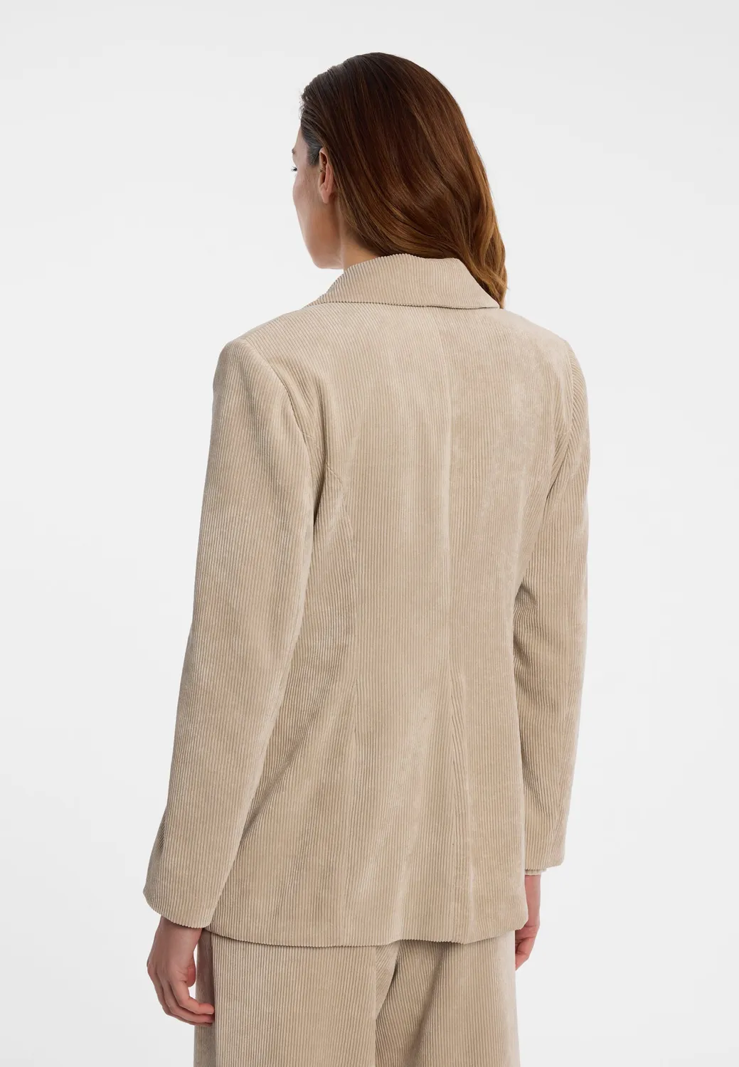 Ana Alcazar Enlivo blazer velluto beige doppiopetto