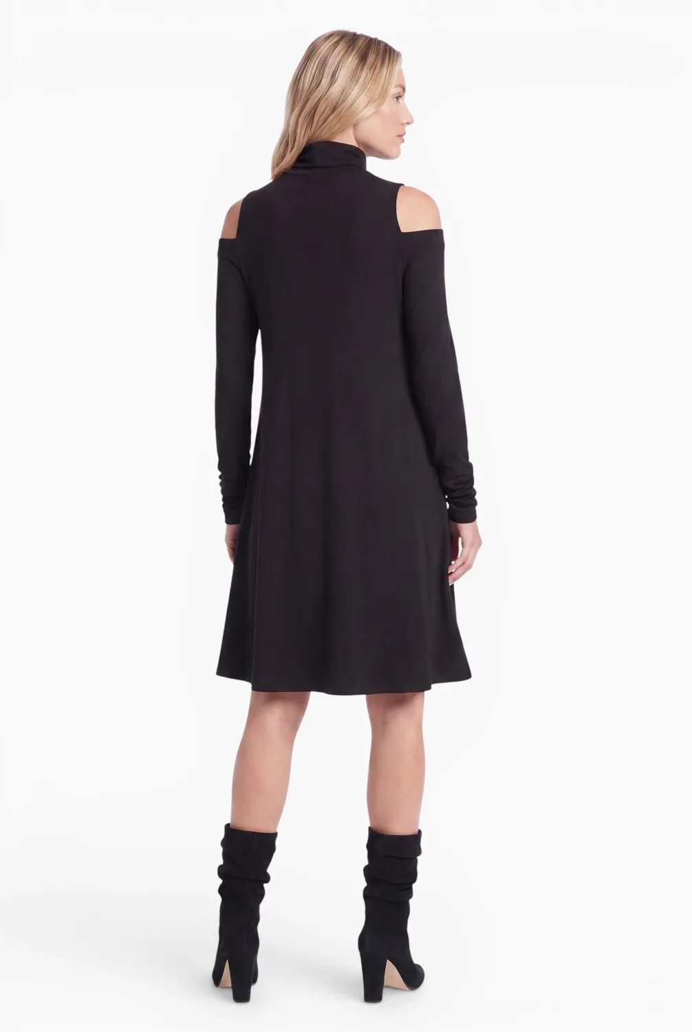 Ana Alcazar Sipa abito jersey nero scollo alto