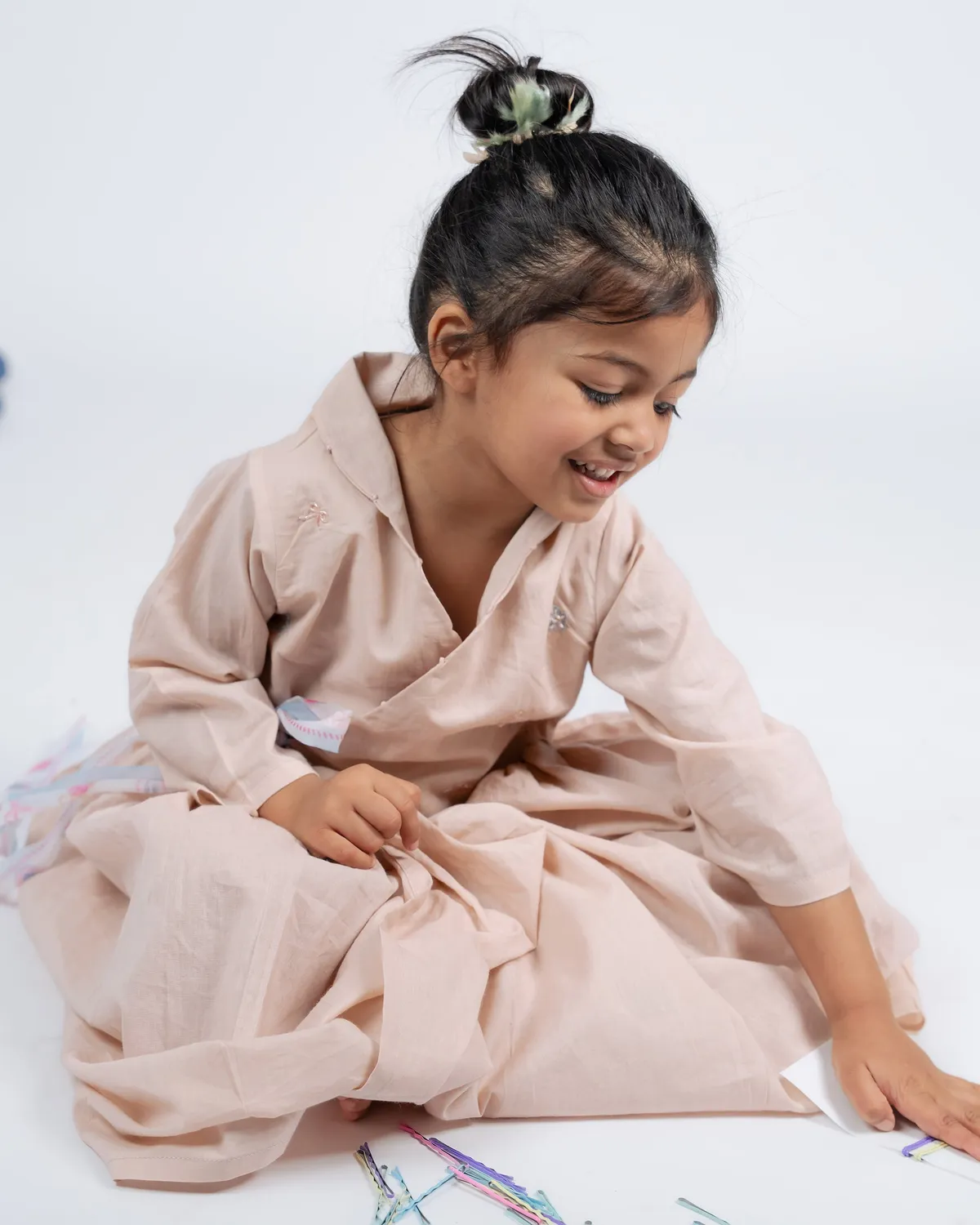 Our Dve Bella abito bambina rosa flamingo cotone