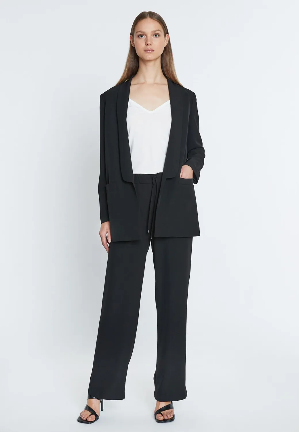 Ana Alcazar Ramia blazer nero estivo viscosa