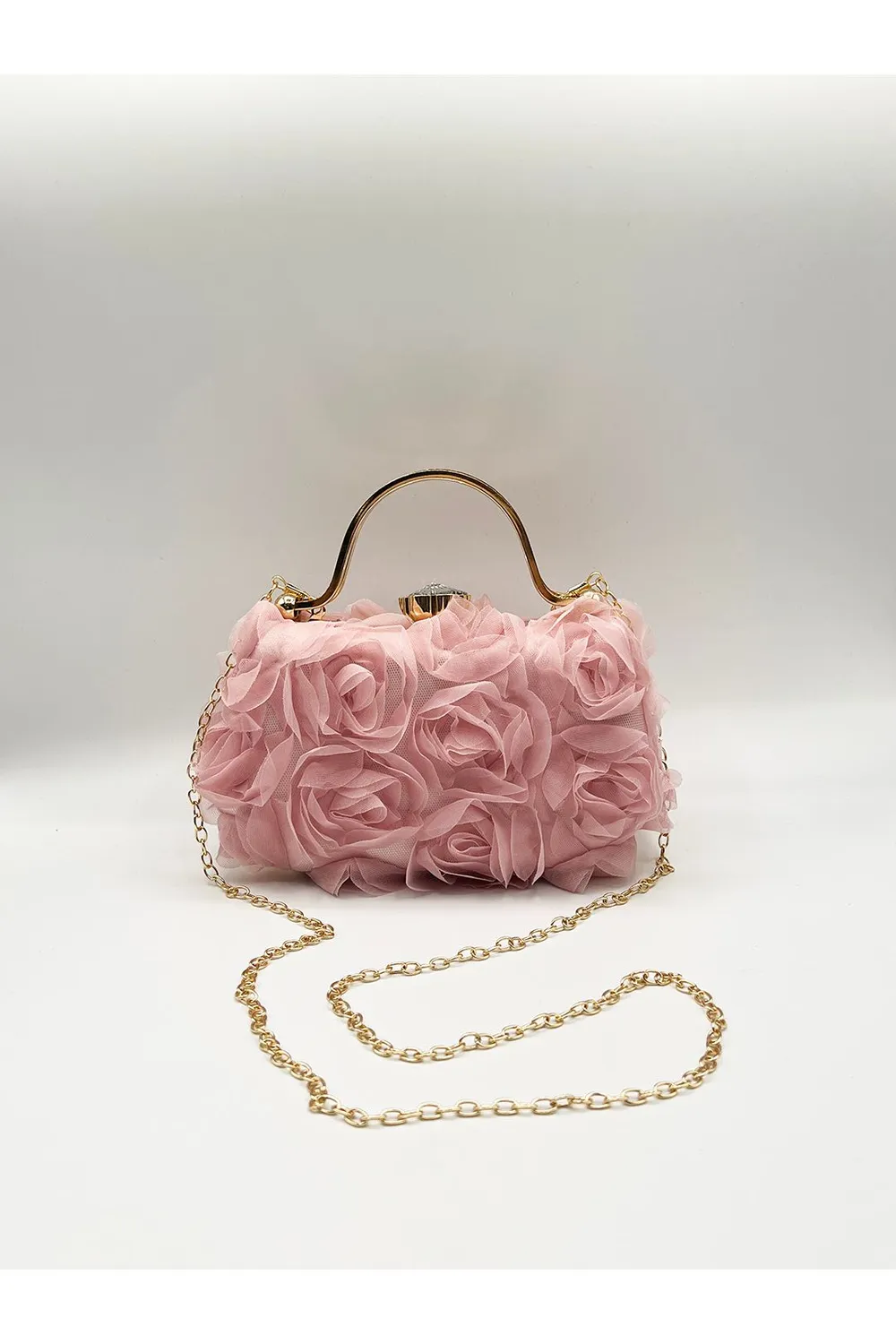 SVNX HB361009 clutch rosa 3D con tracolla catena