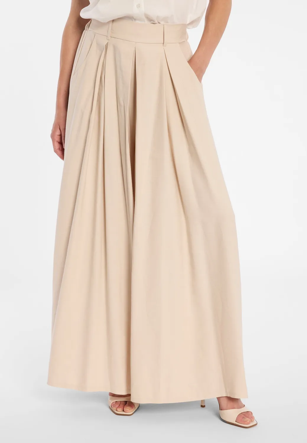 Ana Alcazar Dorin pantalone palazzo beige