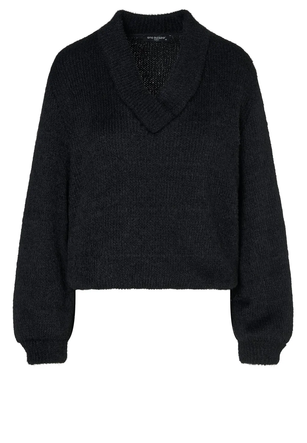 Ana Alcazar Enaya maglione scollo V nero peluche