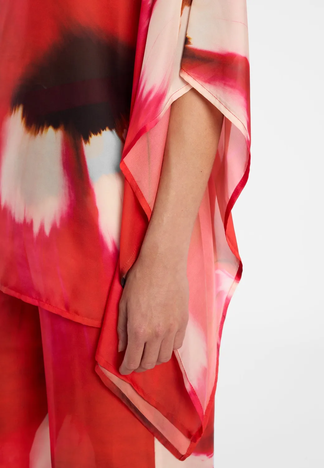 Ana Alcazar Dryah Top in Chiffon Fantasia Rossa