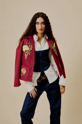 Dahlia Western Jacket giacca ricamata floreale
