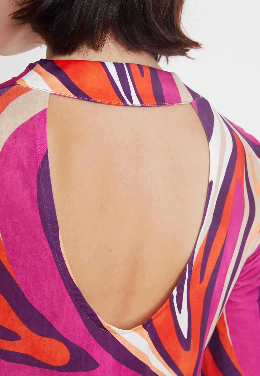 Ana Alcazar Prila abito tunica jersey fantasia fucsia