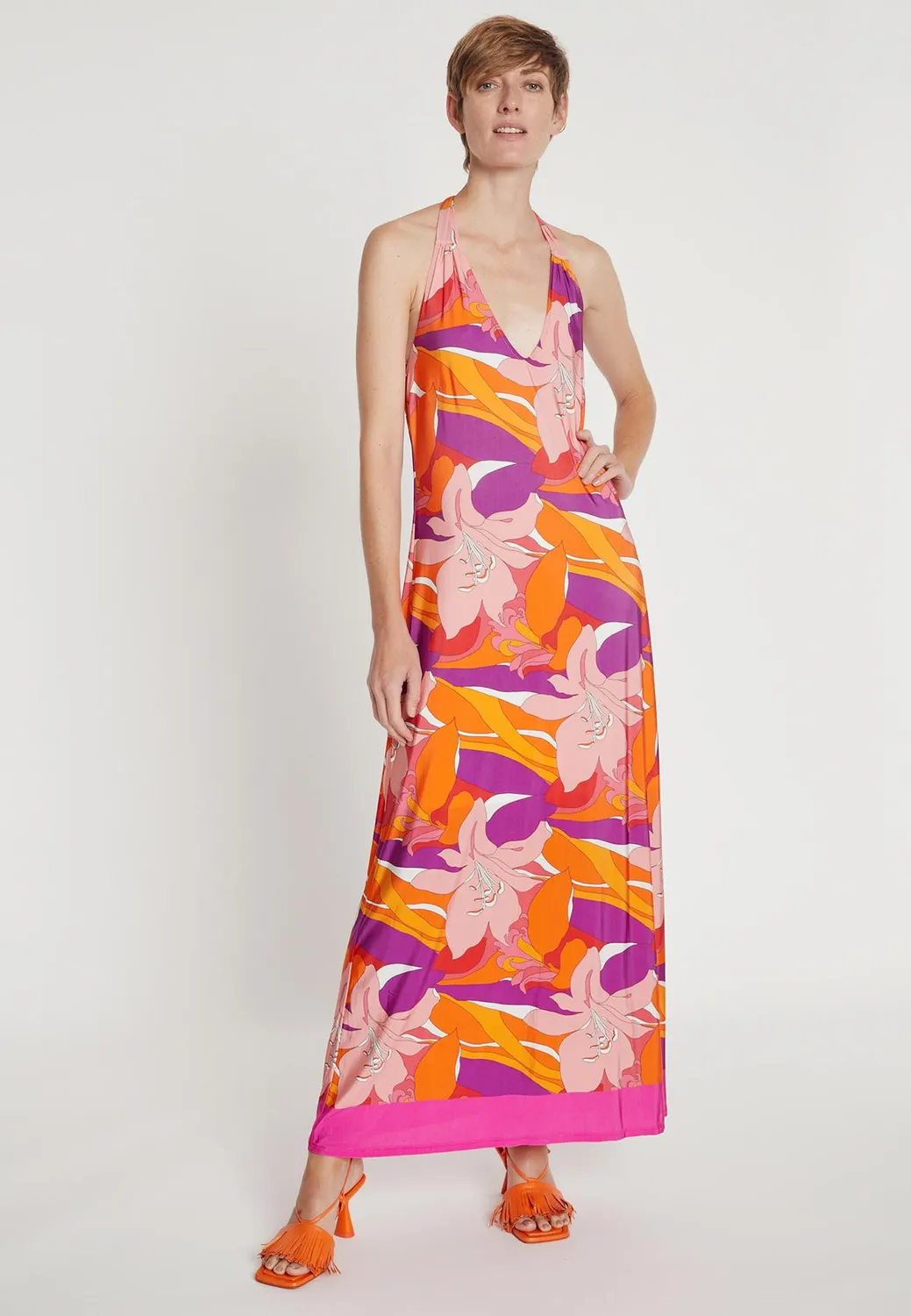 Ana Alcazar Loaly abito maxi floreale anni 70