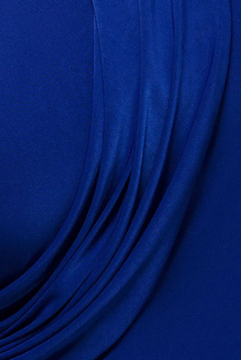 Goddiva Off Shoulder Soft Touch abito lungo blu royal sirena
