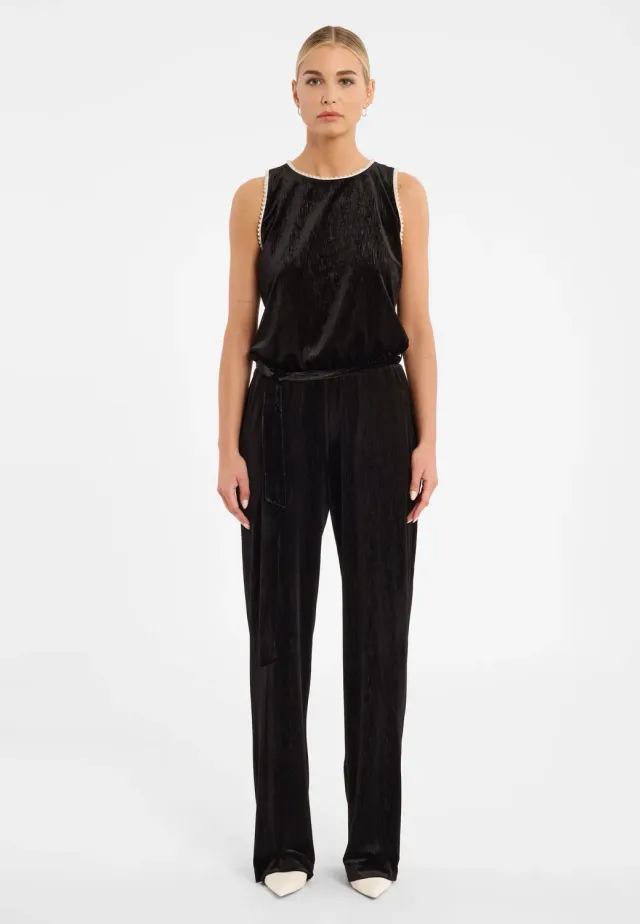 Ana Alcazar Cesali jumpsuit velluto nero