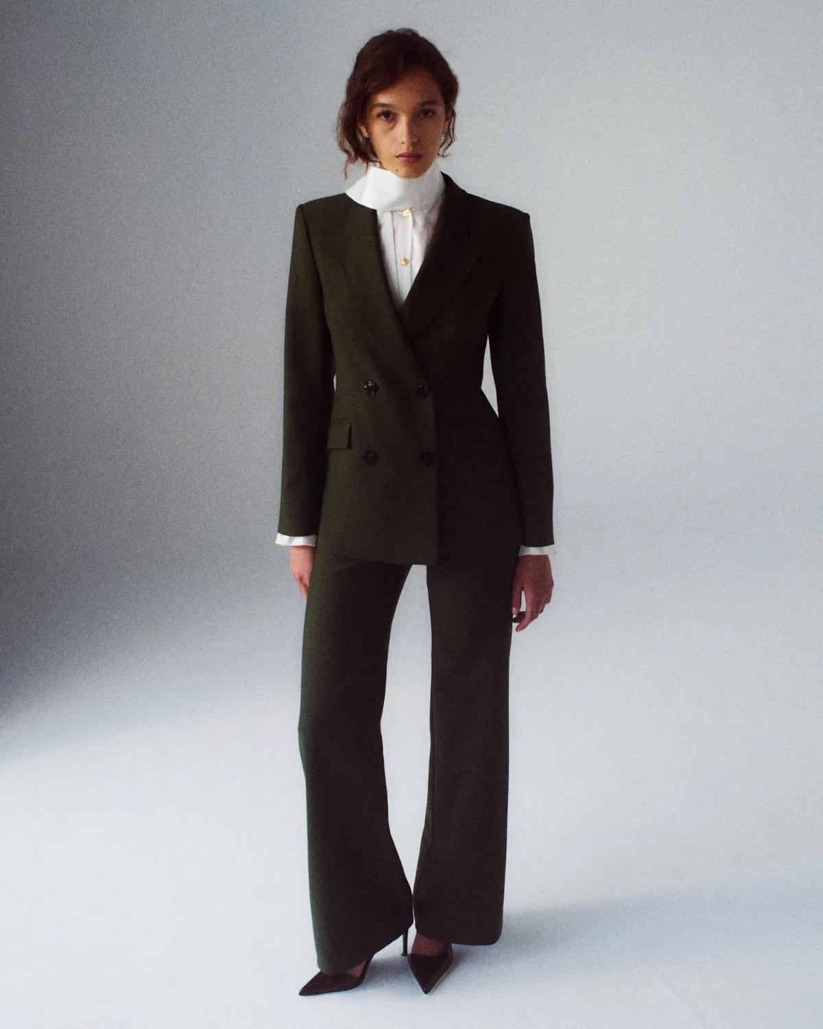 Violante Nessi Francis pantaloni verdi lana
