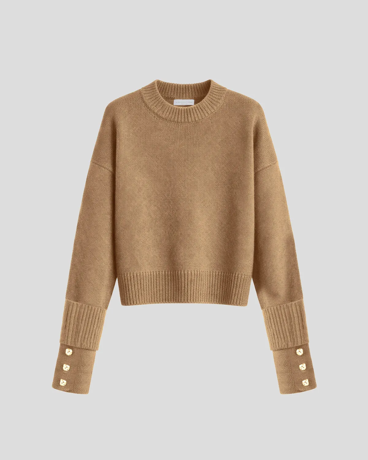 Violante Nessi Aaron maglione lana merino camel