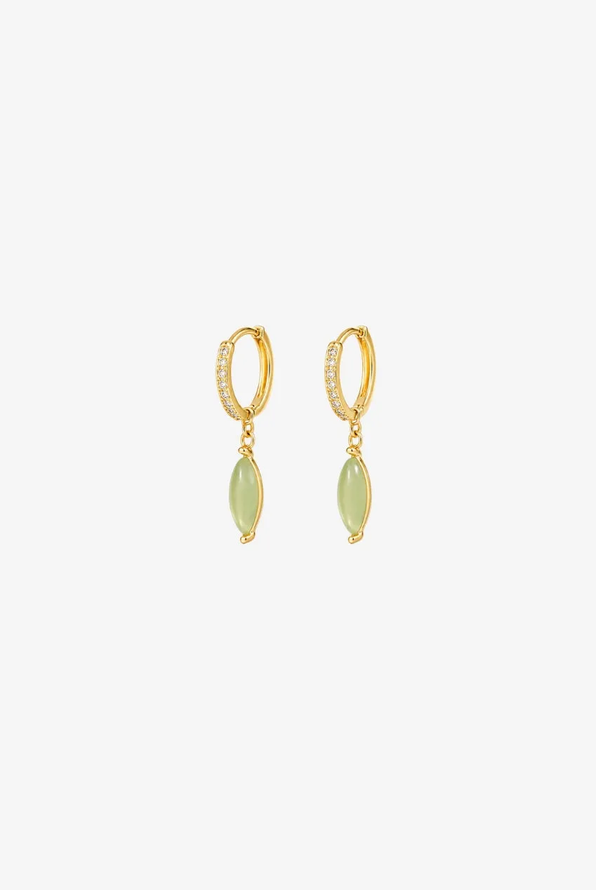 Uchi & Soto Nekomeishi Green Cats Eye orecchini oro verde