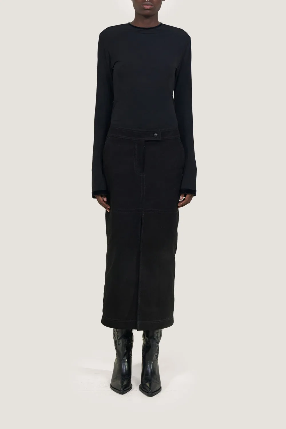 Johanna Ortiz Epic Statement gonna pelle nera slim