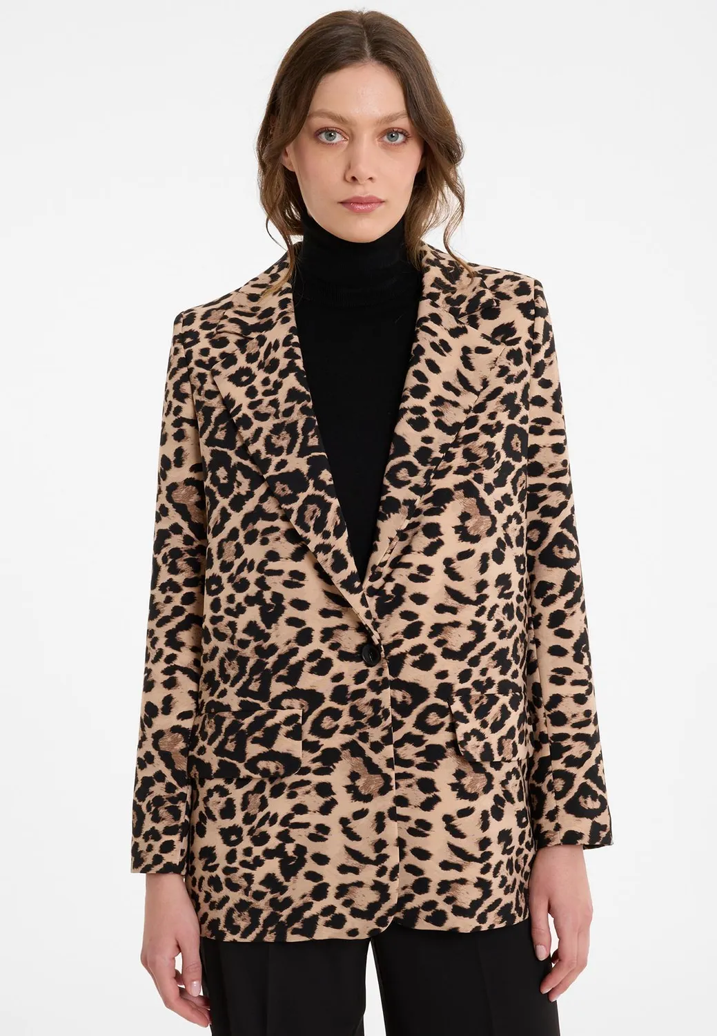 Ana Alcazar Ada blazer leopardato beige