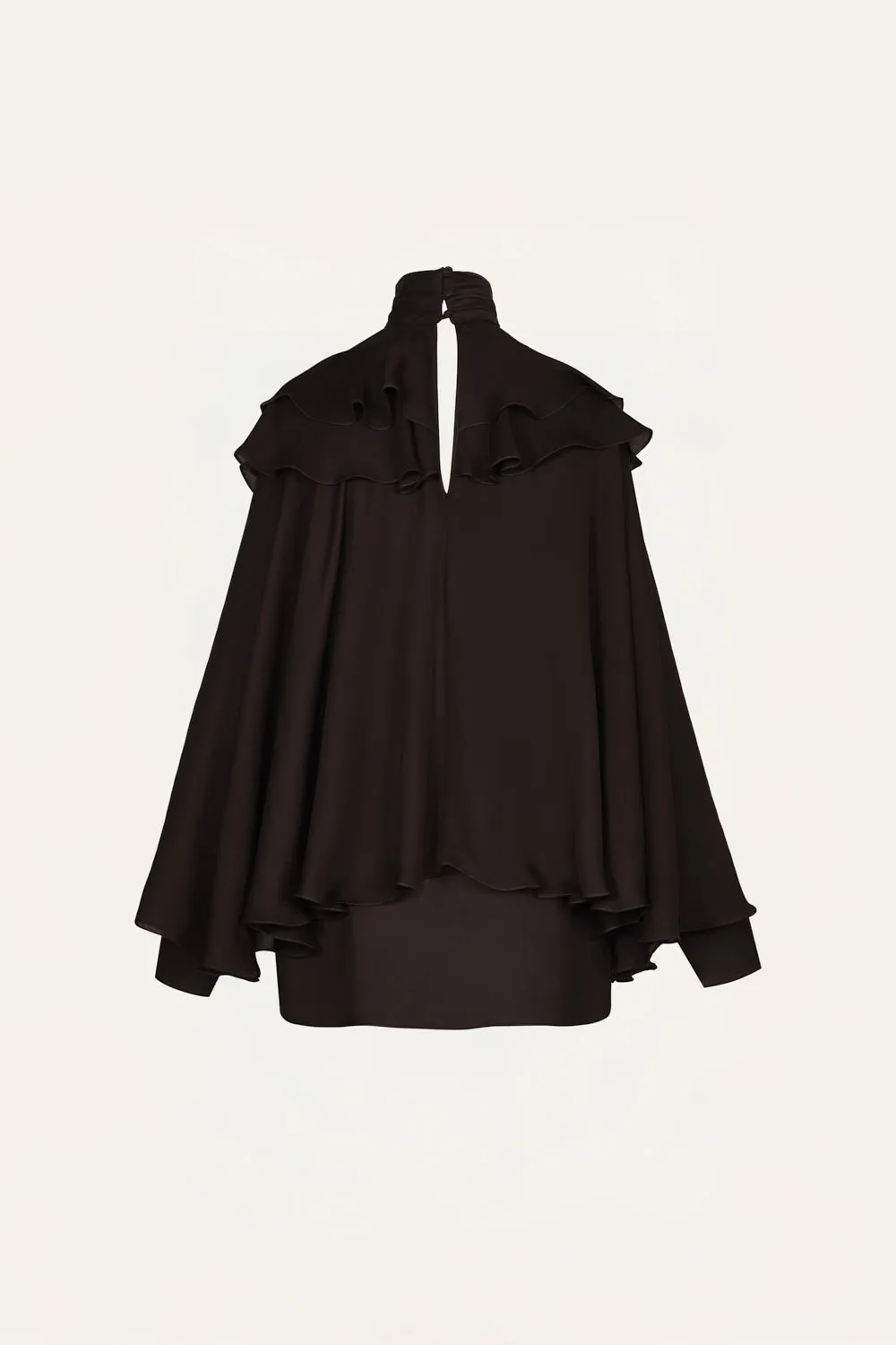 Johanna Ortiz Aroma Invernal camicia seta marrone volant