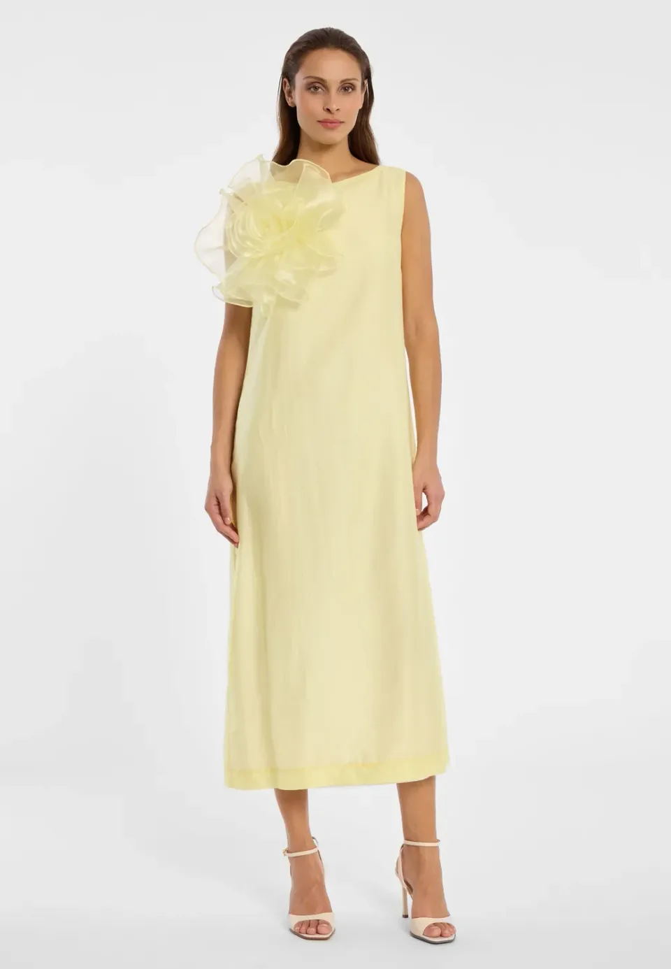 Ana Alcazar Dawna abito midi giallo pastello lyocell