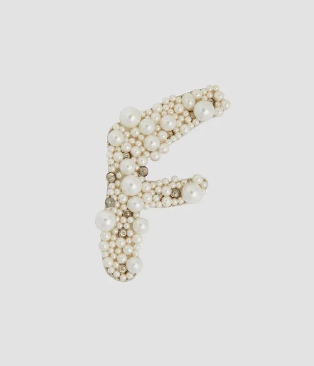 Erdem Pearl Alphabet Brooch F spilla perle
