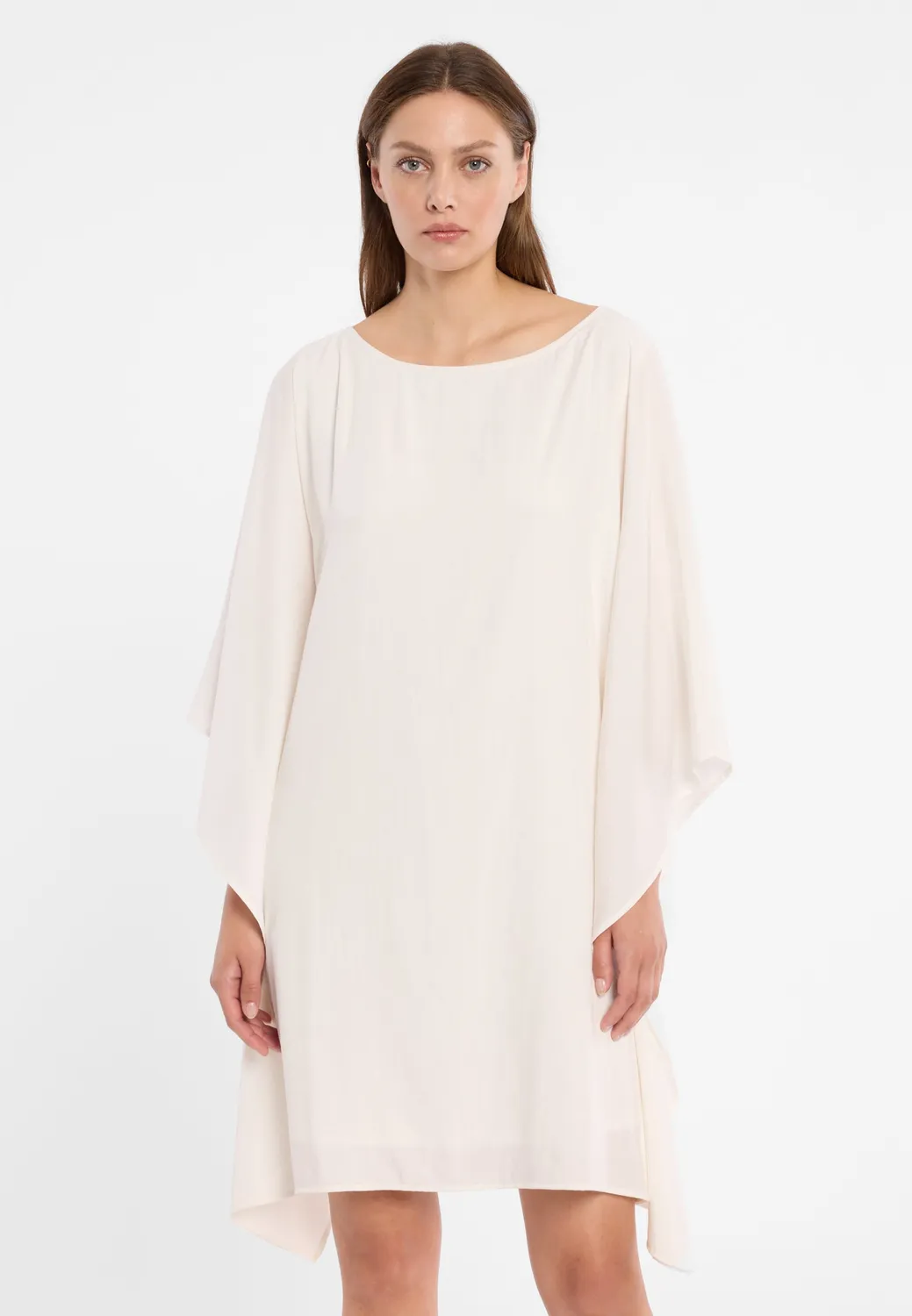 Ana Alcazar Dorexa caftano corto bianco crema