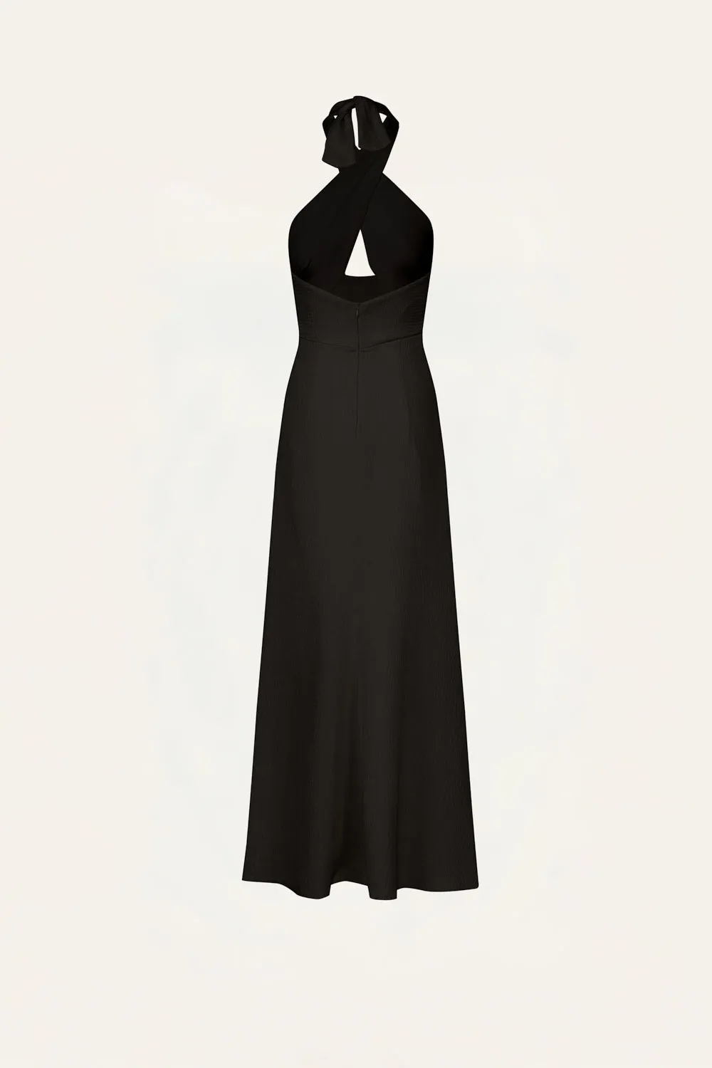 Johanna Ortiz Light Heart abito midi nero scollo halter