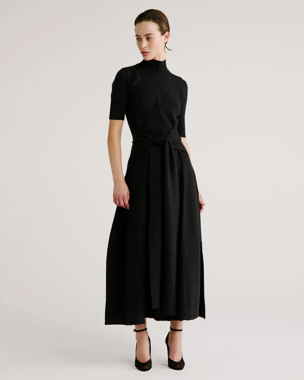 Violante Nessi Takashi abito maglia verde lana merino