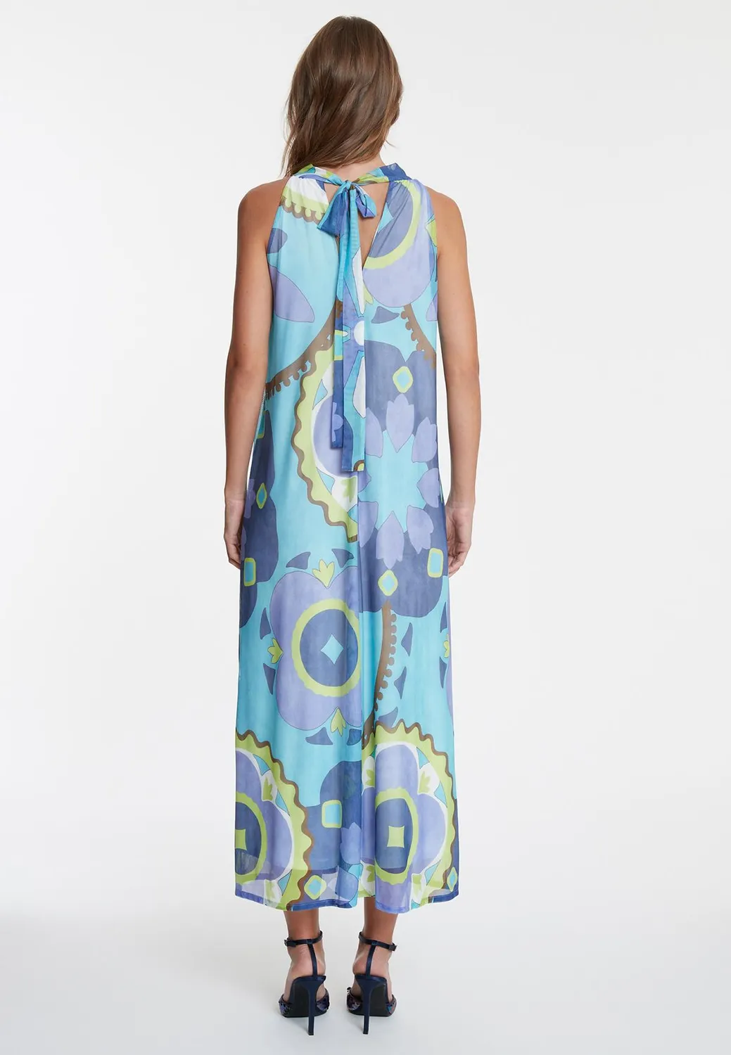 Ana Alcazar Wemonti abito maxi azzurro fiori