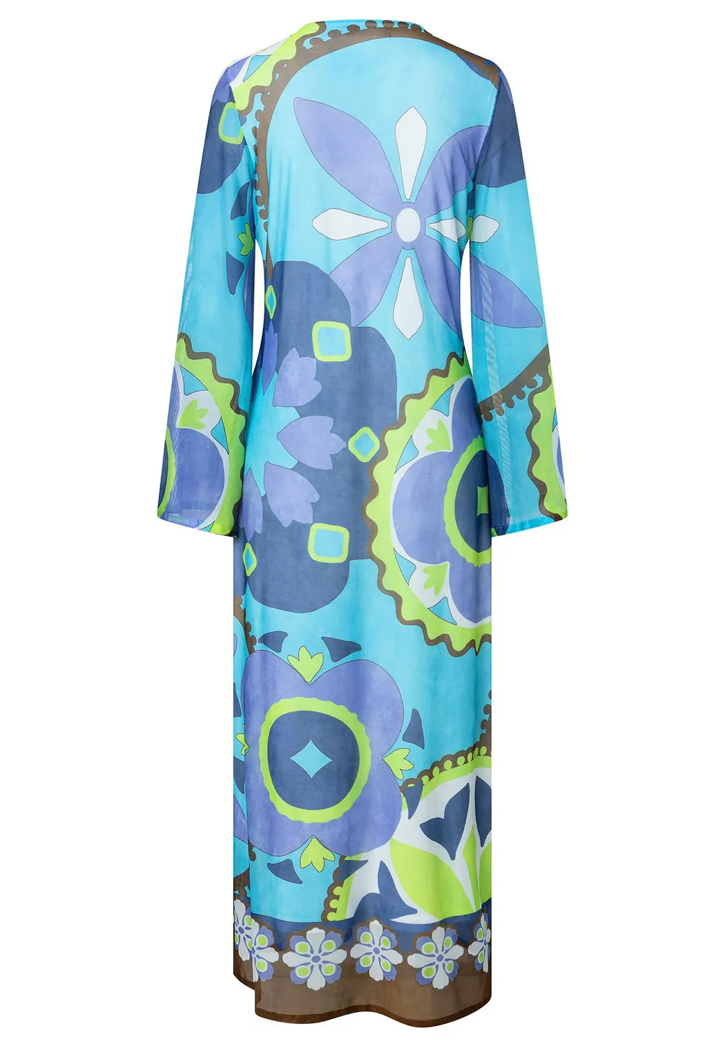 Ana Alcazar Wemmy caftano maxi fiori azzurro