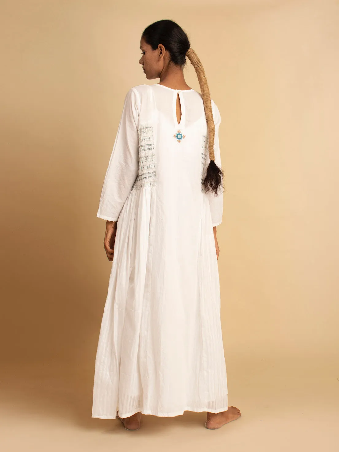 Our Dve Diba Dress vestito bianco cotone manica lunga