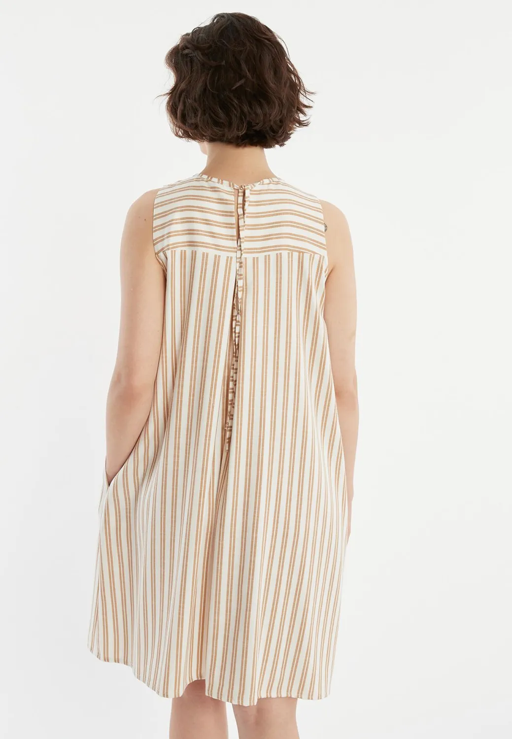 Ana Alcazar Zatora vestito linea A bianco righe