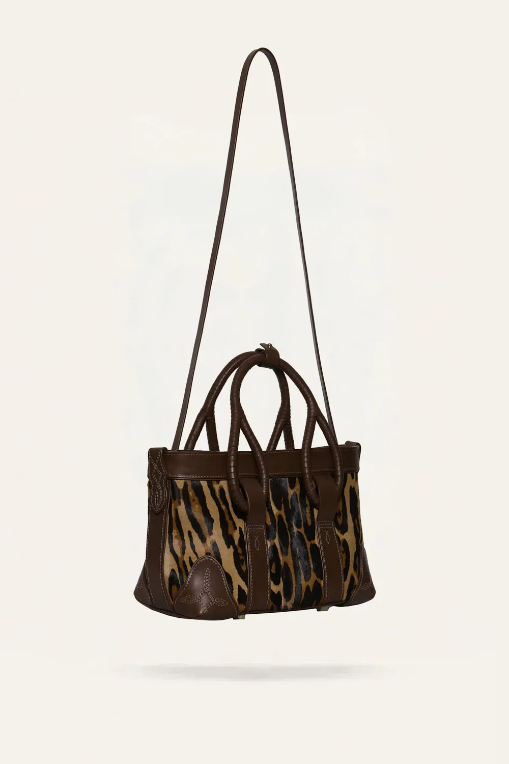 Johanna Ortiz Wild Grace mini tote pelle leopardata unica