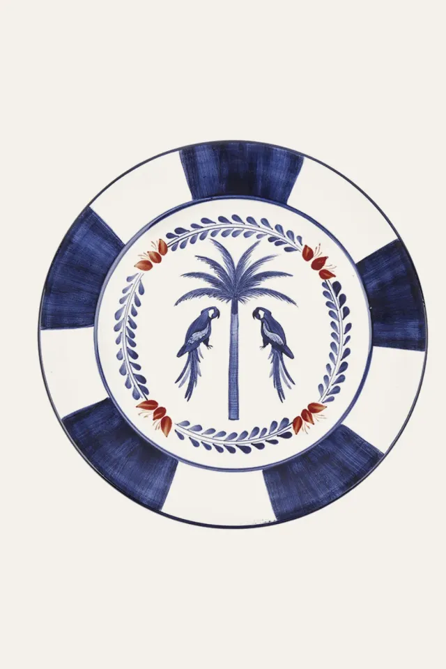 Johanna Ortiz Macao set 2 piatti blu ceramica