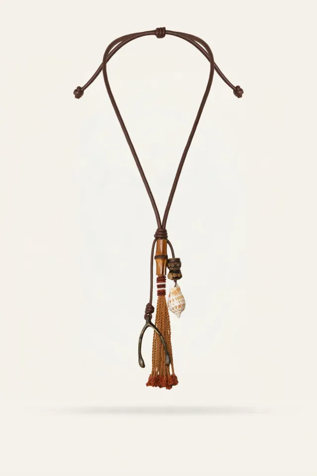 Johanna Ortiz Spirit of the Nomad collana cuoio marrone