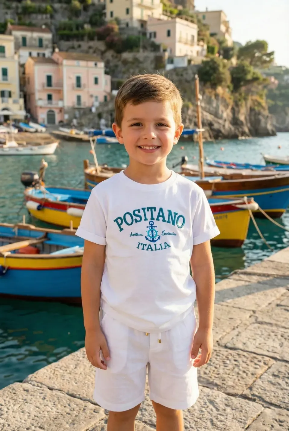 Antica Sartoria FM023 t-shirt bianca cotone marino