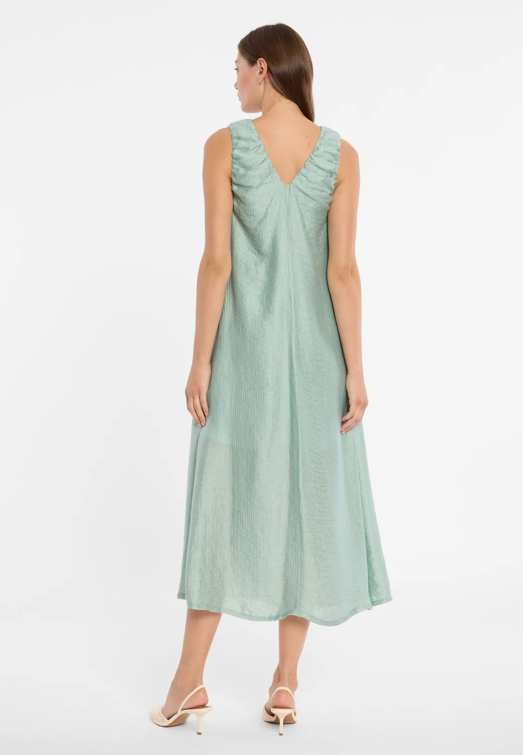 Ana Alcazar Doreth abito midi verde scollo V