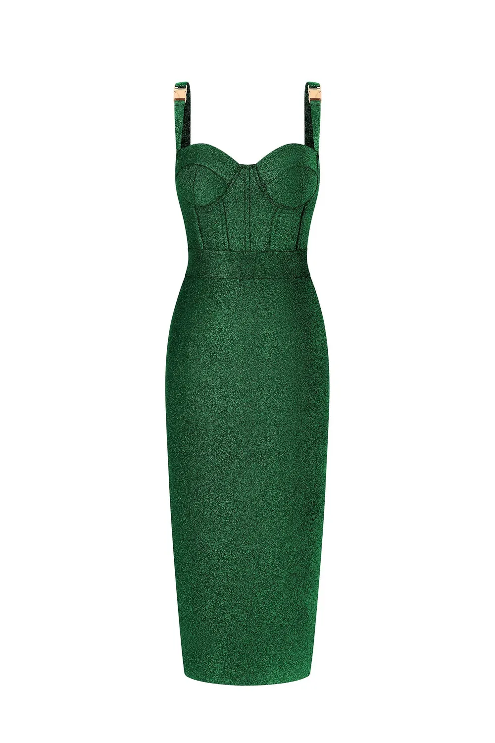 Bella Barnett Ziriy Abito Maxi Verde Bandage Scollo V