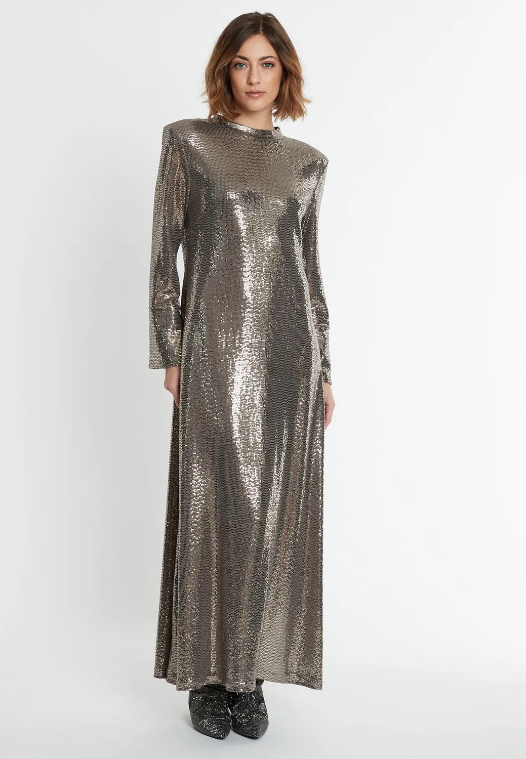 Ana Alcazar Sagaty Abito Maxi Paillettes