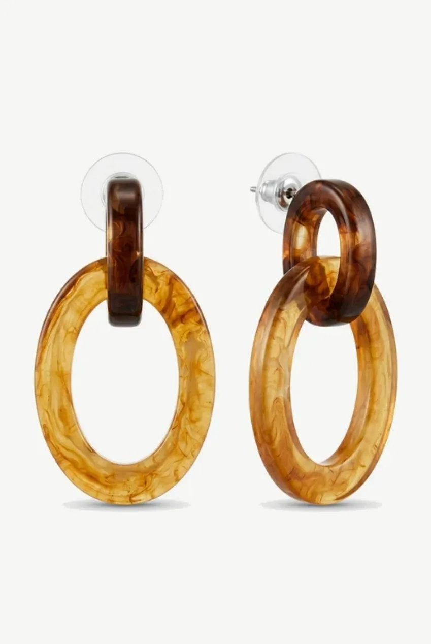 MUCHV Tortoiseshell Double Hoop orecchini tartarugati