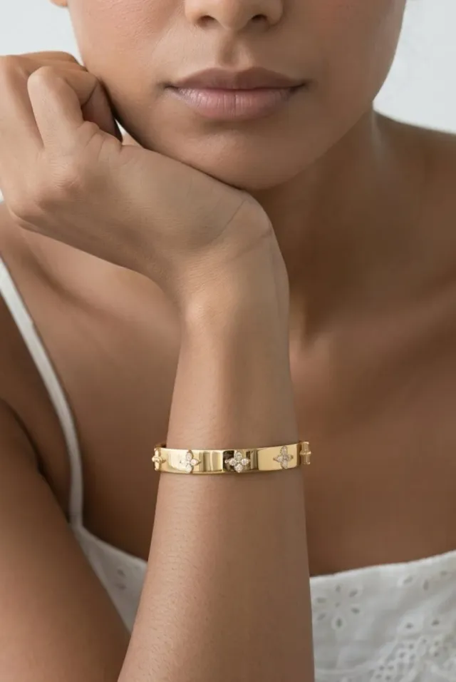 Uchi & Soto Kinmokusei bracciale oro misura unica floreale