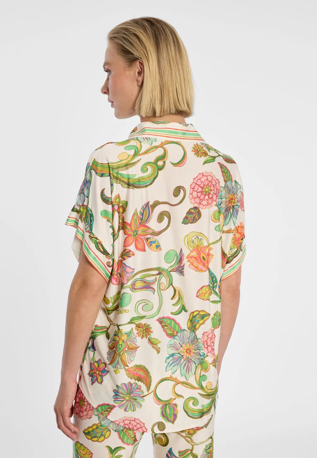 Ana Alcazar Duena camicetta jersey a fiori crema