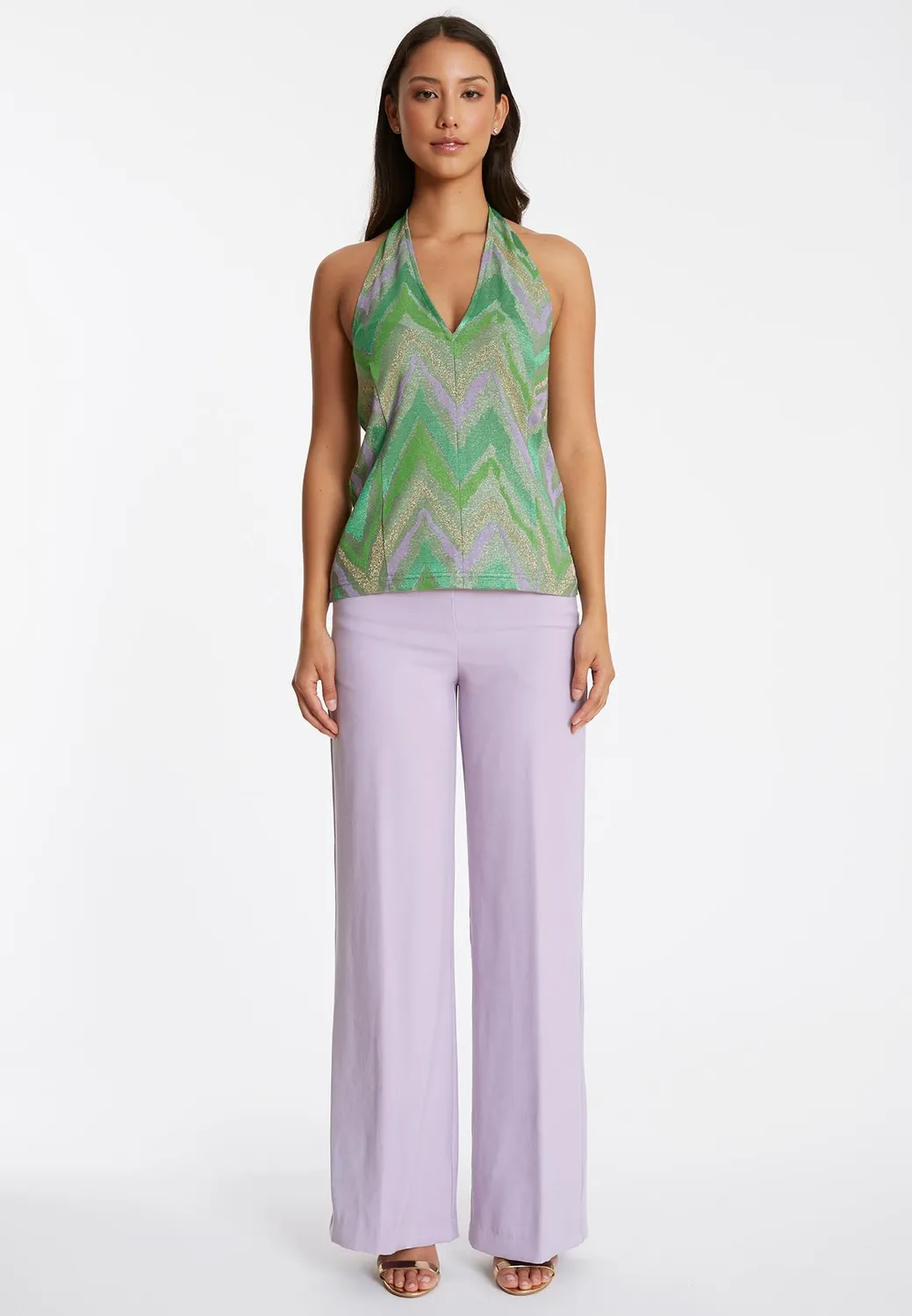 Ana Alcazar Pisela top lurex collo coreana