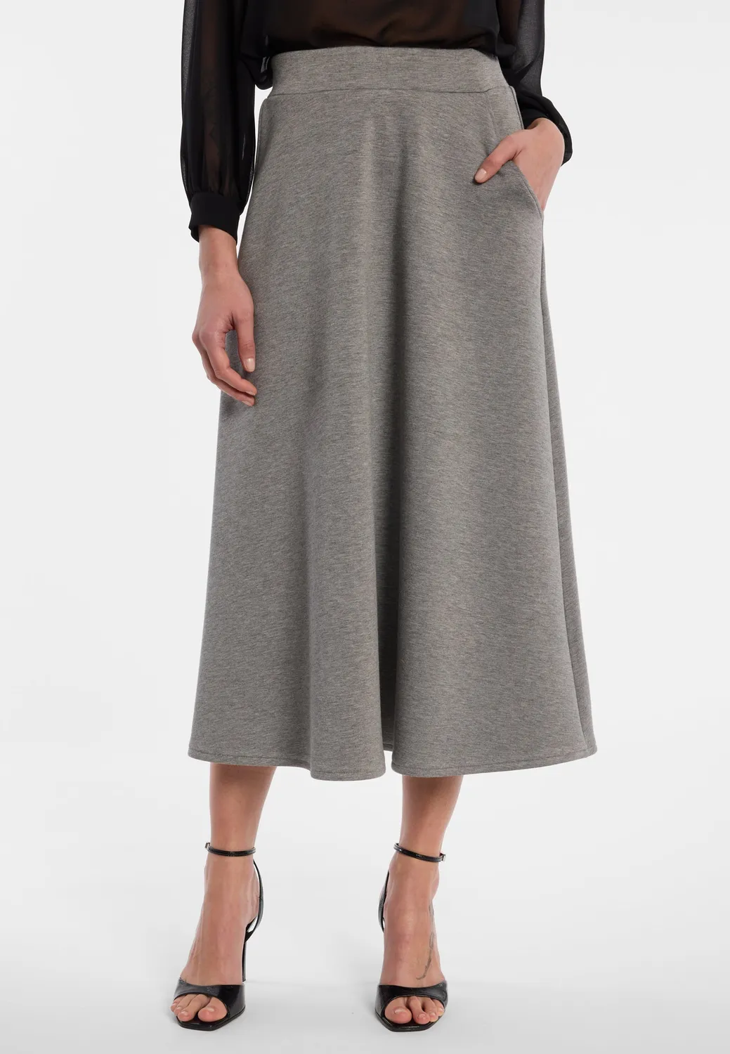 Ana Alcazar Enlyrio gonna midi svasata con tasche