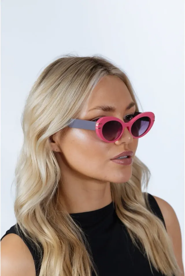 SVNX Oval Cat-Eye occhiali da sole rosa fucsia UV400
