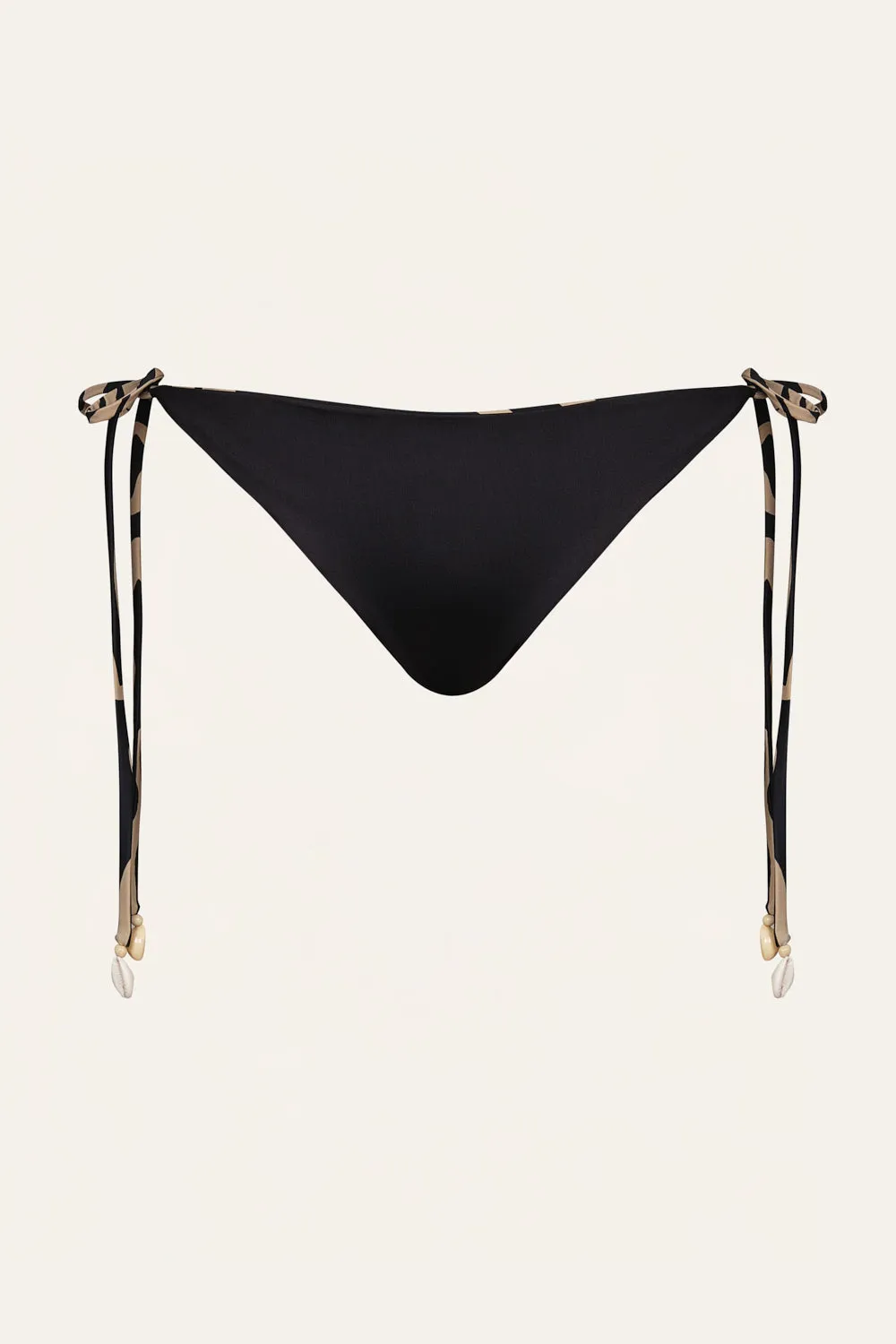 Johanna Ortiz Sagrado slip bikini nero sabbia lacci