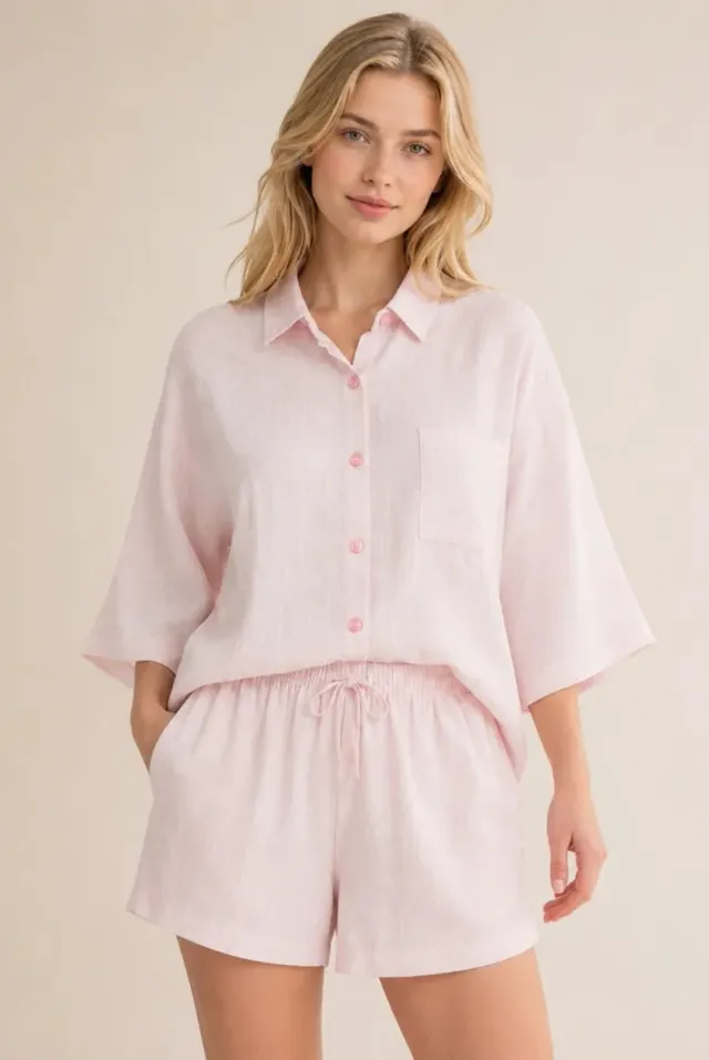 Avinci AV-IMD2912SH camicia oversize rosa lino