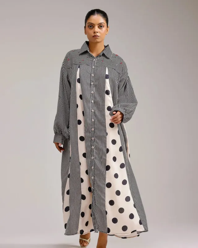 Our Dve Saanjh Panel Dress abito pois modal