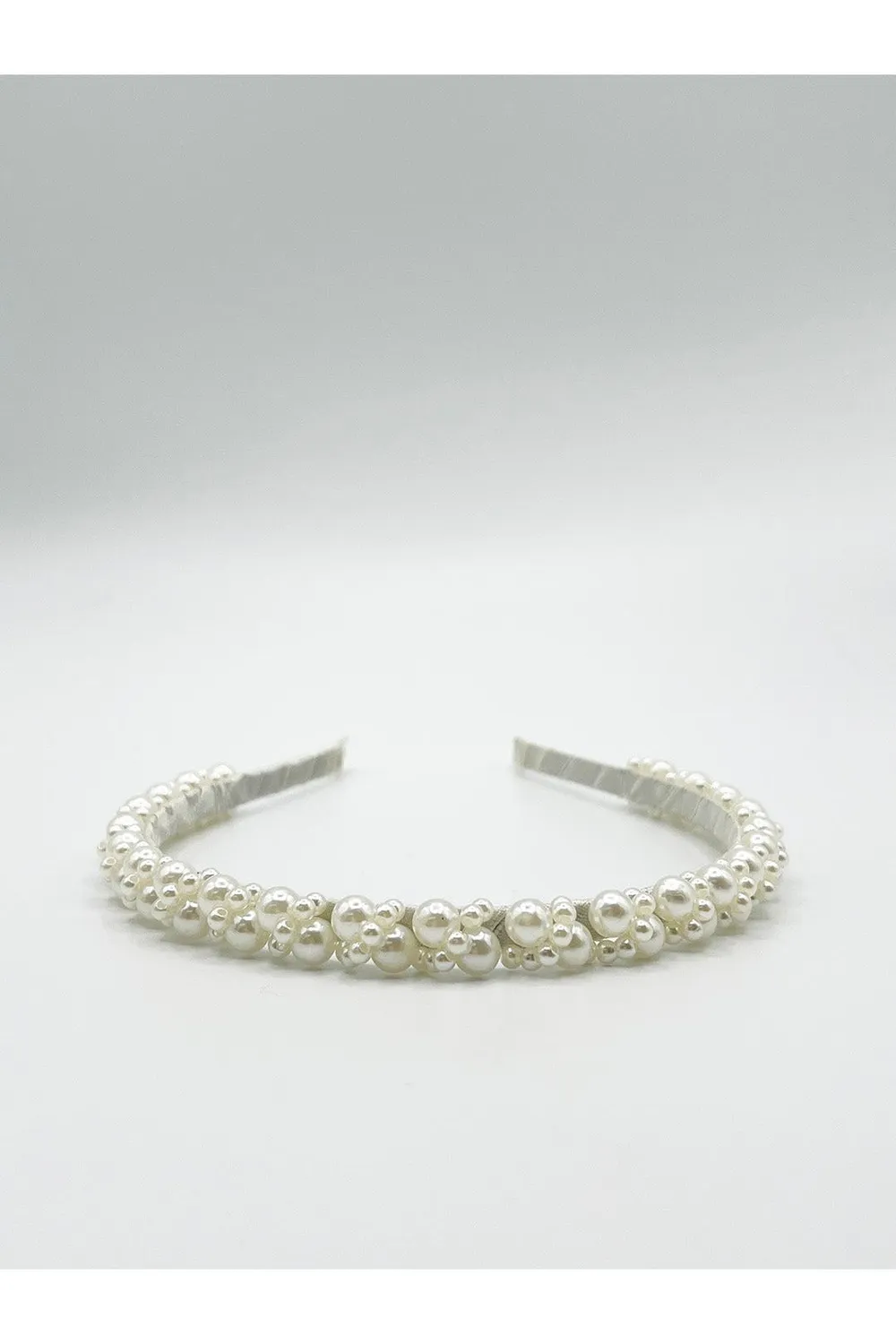 SVNX cerchietto bianco perle minimal cerimonia taglia unica