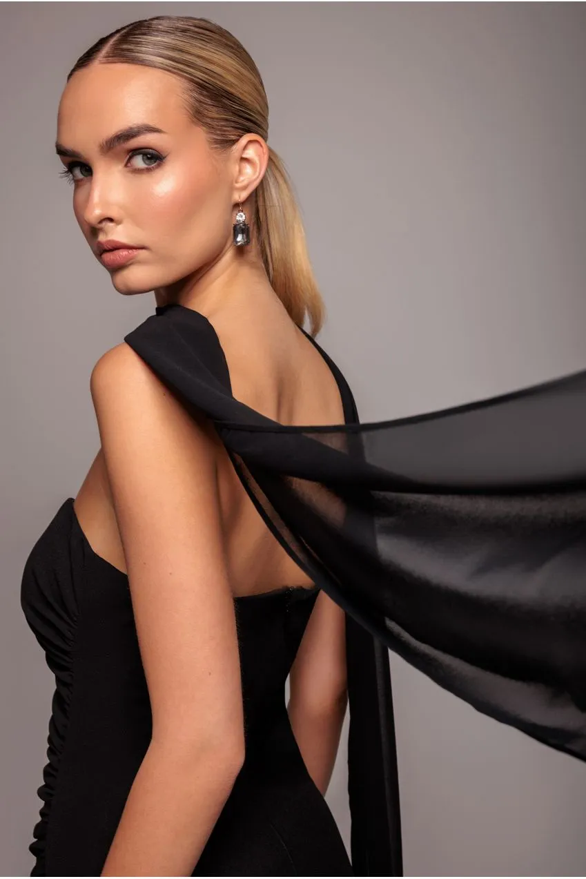 Goddiva Chiffon Scarf sciarpa chiffon nera elegante
